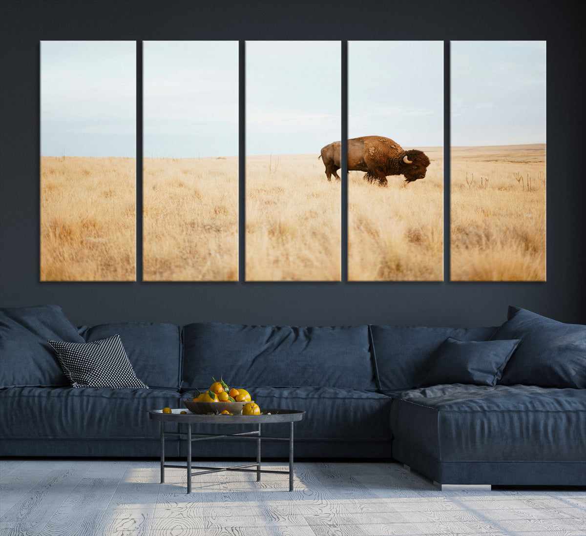 Buffalo Wall Art Canvas Print – Framed Western Wildlife
