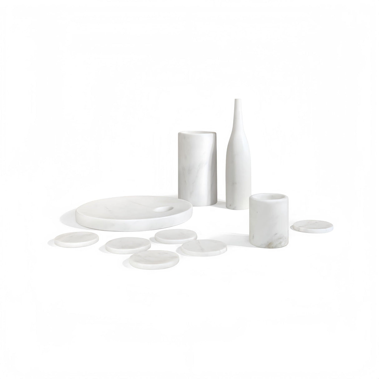 10 Pieces Luxury Natural Marble Dining Room Accessories Set