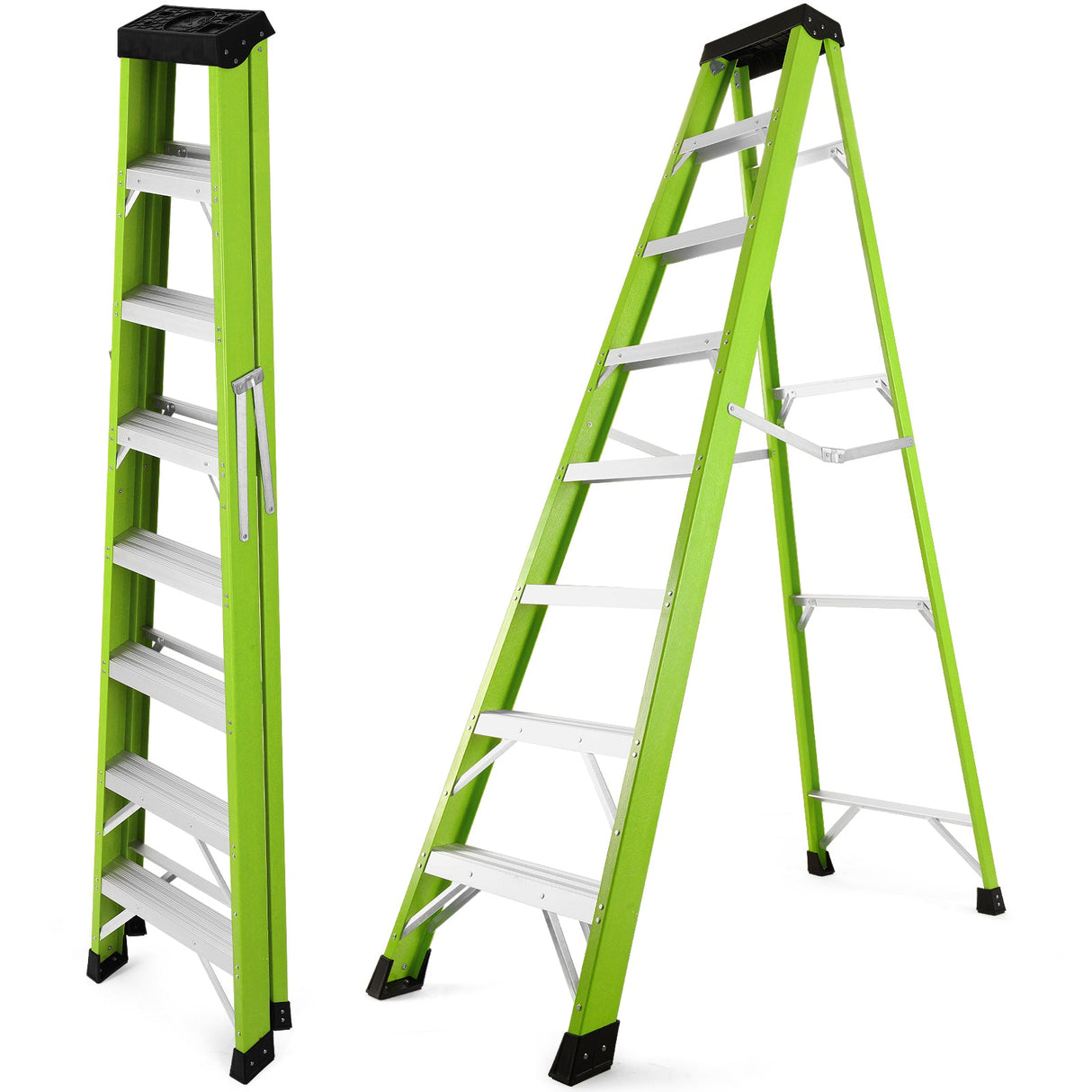Fiberglass Ladder with Tool Tray