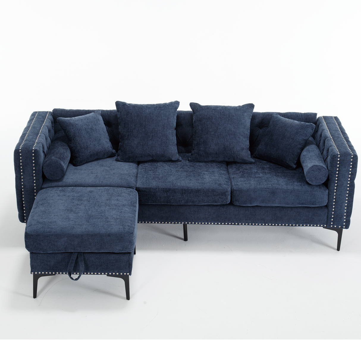 Modern Lounge Chenille Sectional Sofa
