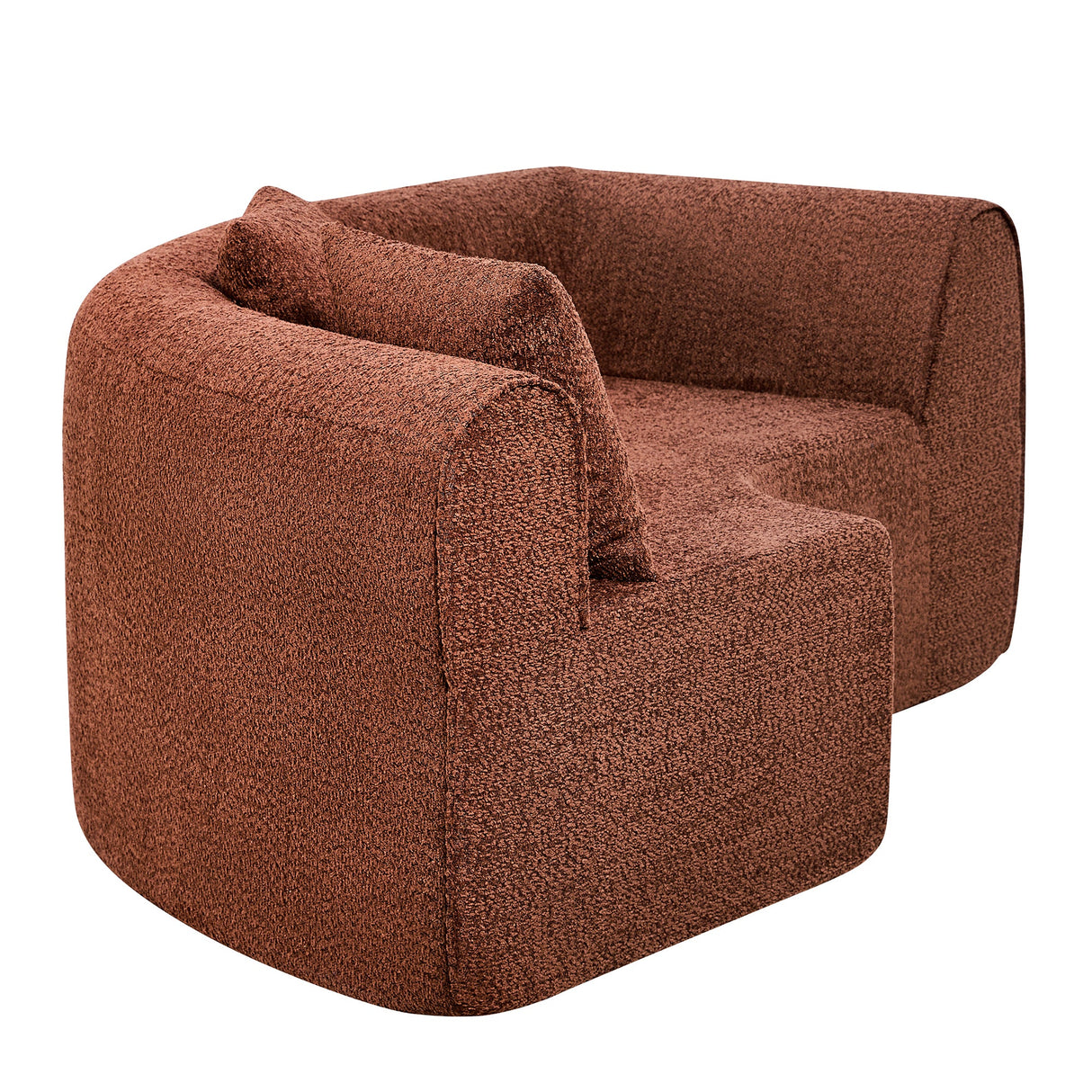 110" Modern Curved L-Shaped Modular Sectional Sofa