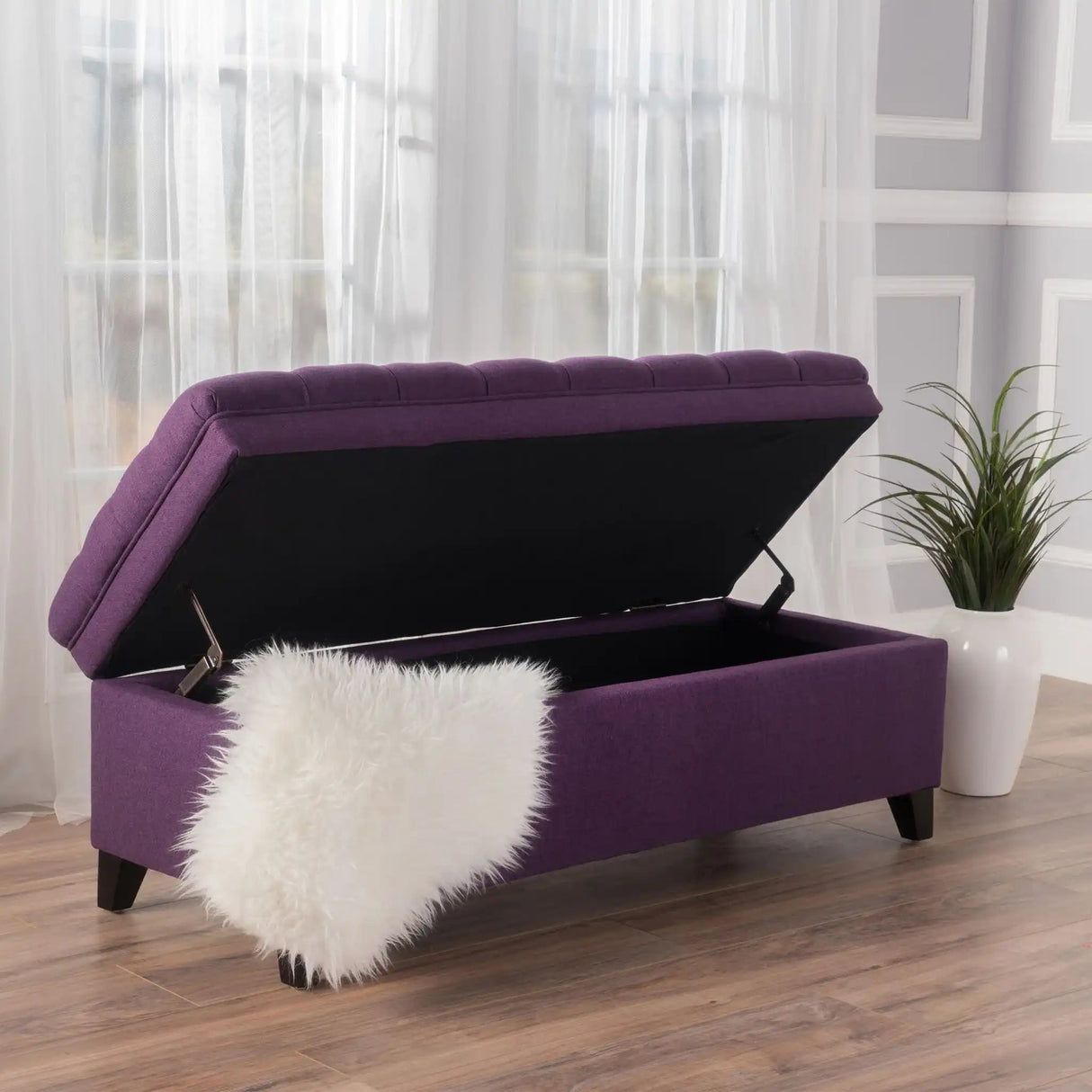 Juliana Storage Ottoman With Birch Legs
