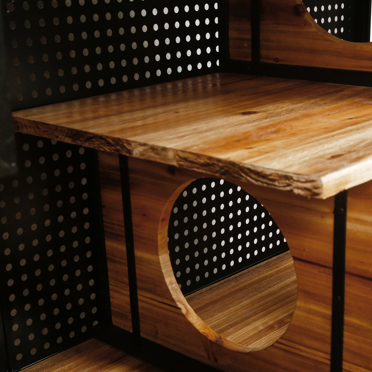 Modern Spacious Cat House with Tempered Glass and Iron Frame