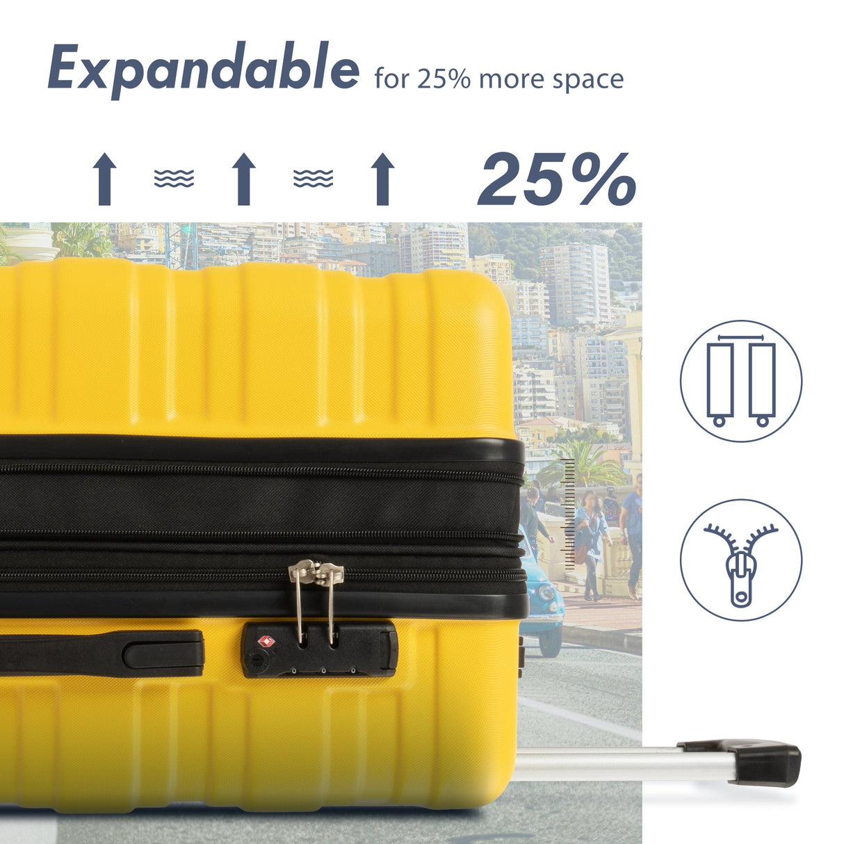 Hardshell Luggage Sets 3 Pcs Spinner Suitcase with TSA Lock