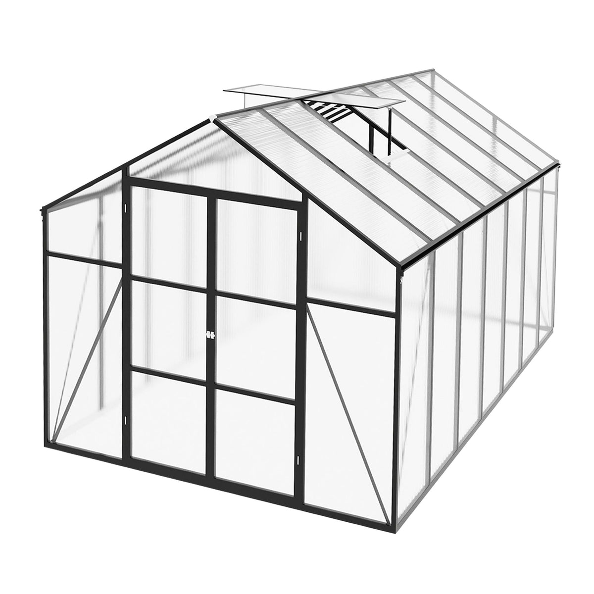 Windproof All Season Garden Shelter Greenhouse with Reinforced Frame - Black