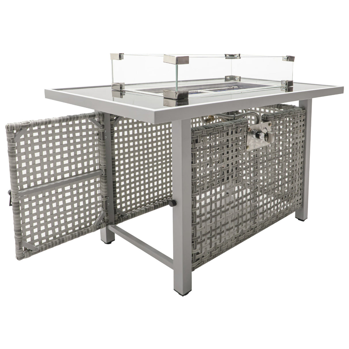 K&K 43' Propane Gas Fire Pit Table, Grey
