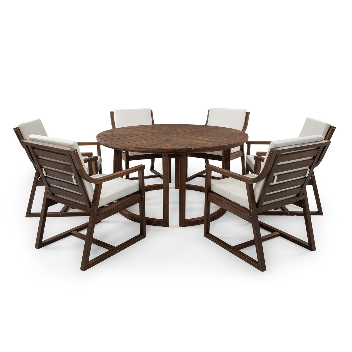 TREXM Patio Dining Table Set for 6 with Umbrella Hole