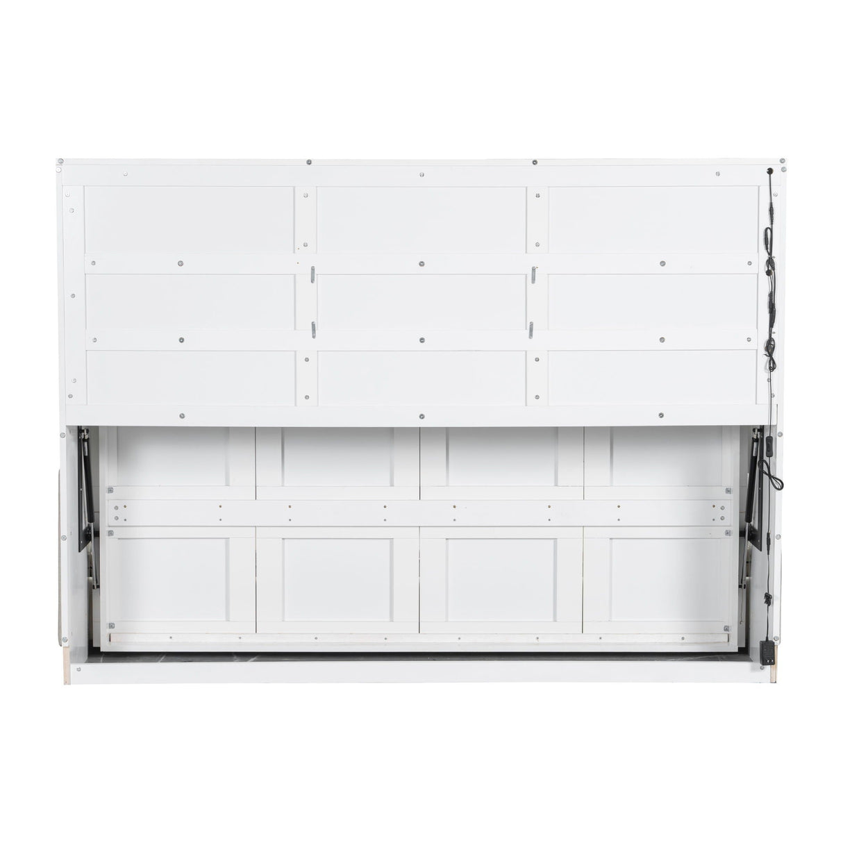 Murphy Cabinet Bed With Folding Sofa, Built In Storage Shelves And LED Light