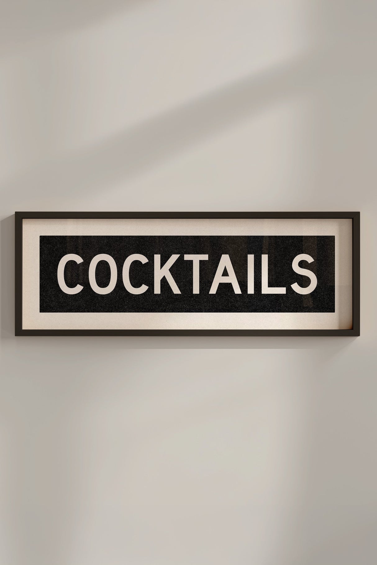 Framed Cocktails Bus Scroll Sign