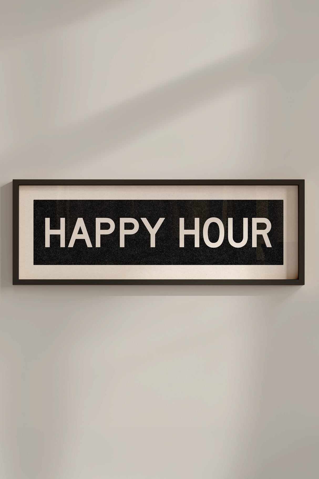 Framed Happy Hour Bus Scroll Sign