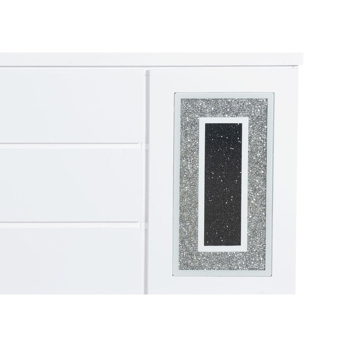Buffet with Clear Glass Inlay - 61.8" Wide, High Gloss Finish