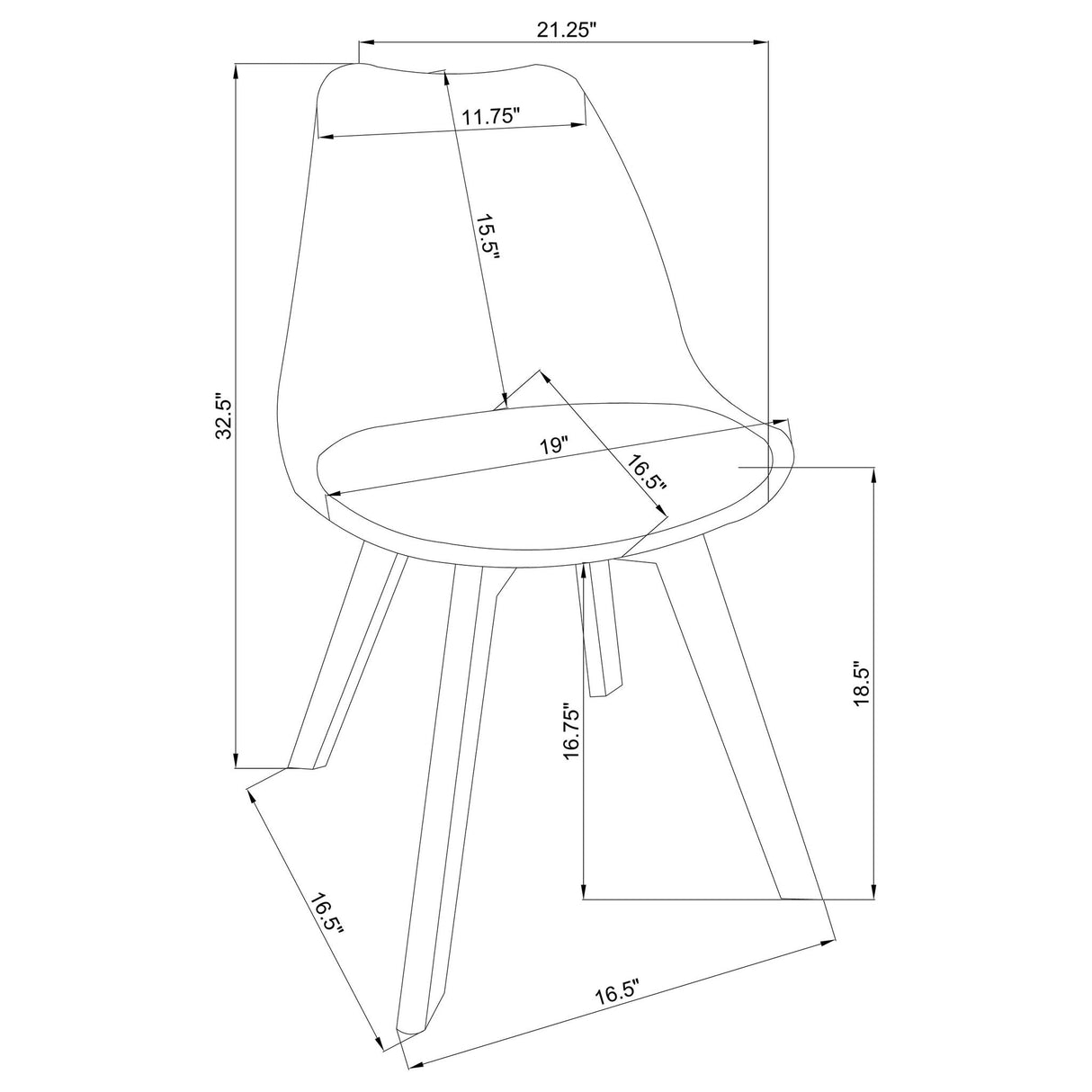 Elegant Padded Side Chair (Set Of 2)