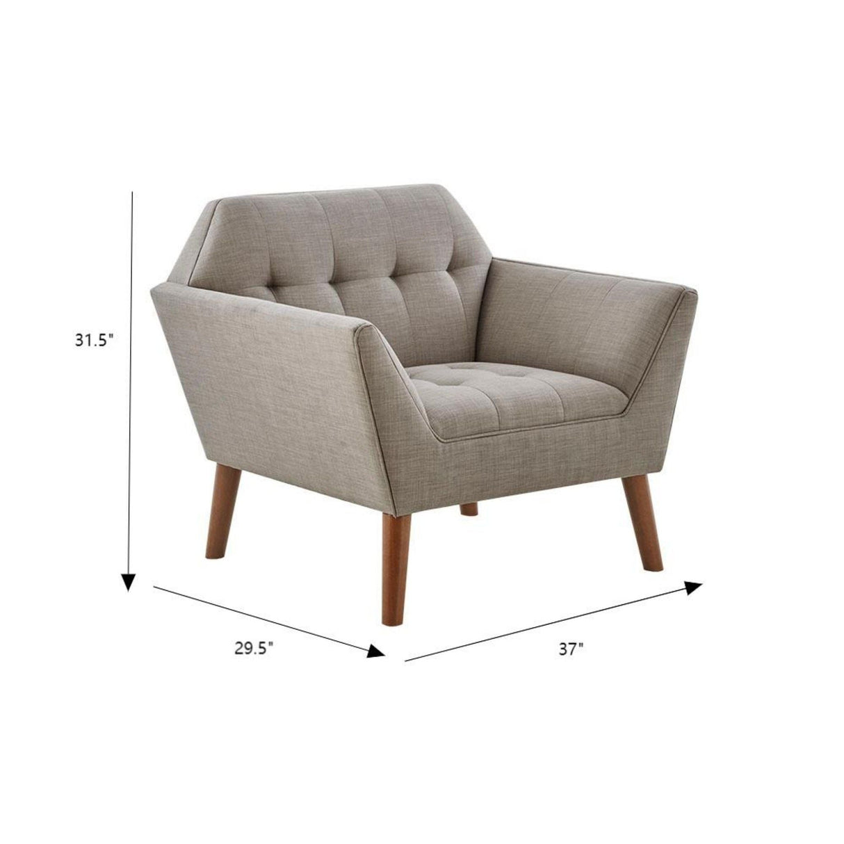 Modern Lounge Chair With Button Tufting