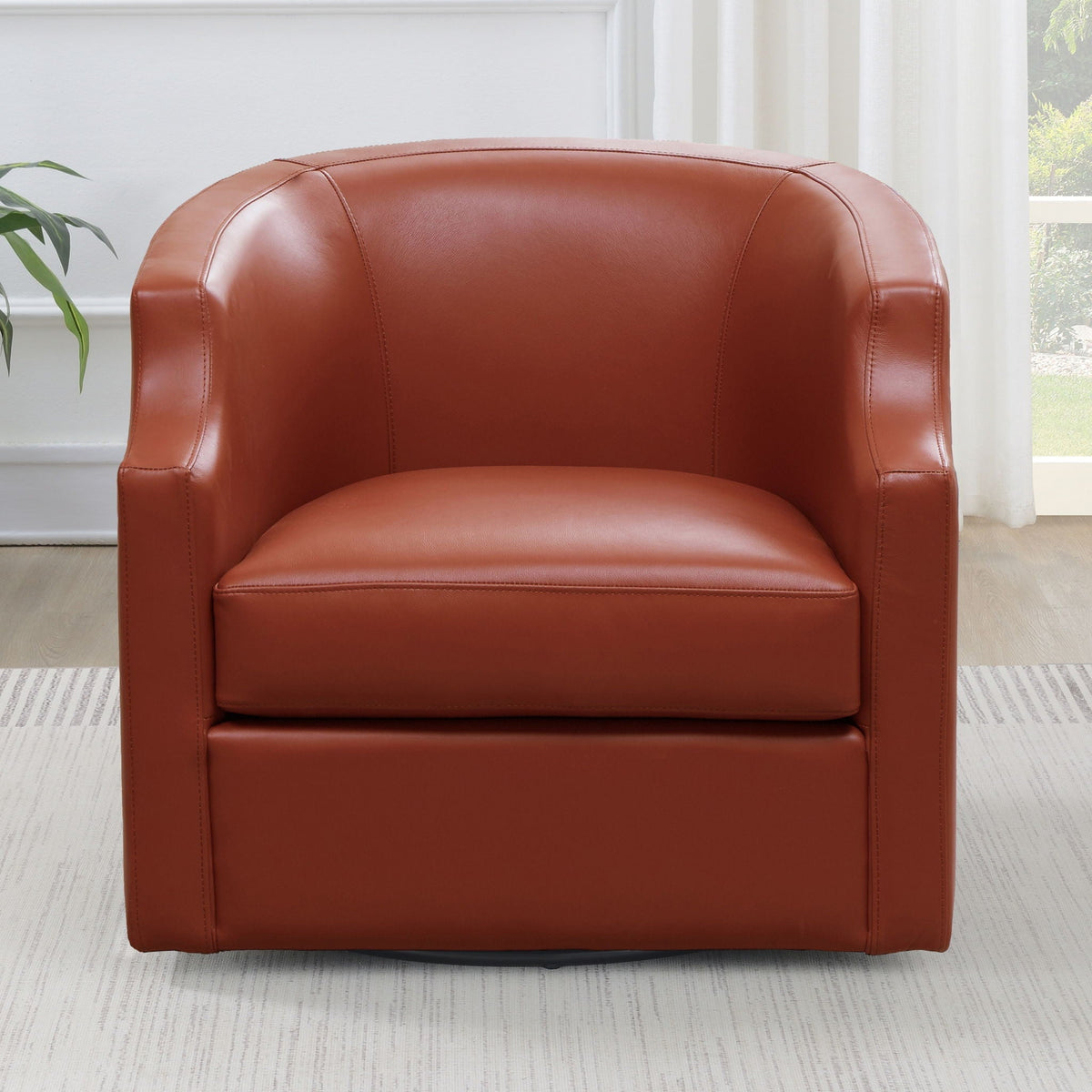 Emmett - Swivel Glider Barrel Chair With Clip Arm Design