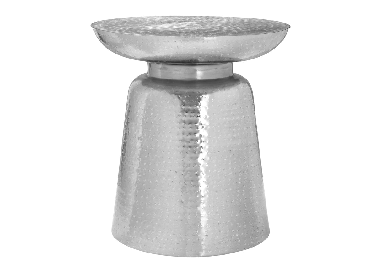 Arcanite End Table with Bell Shaped Base and Hammered Texture