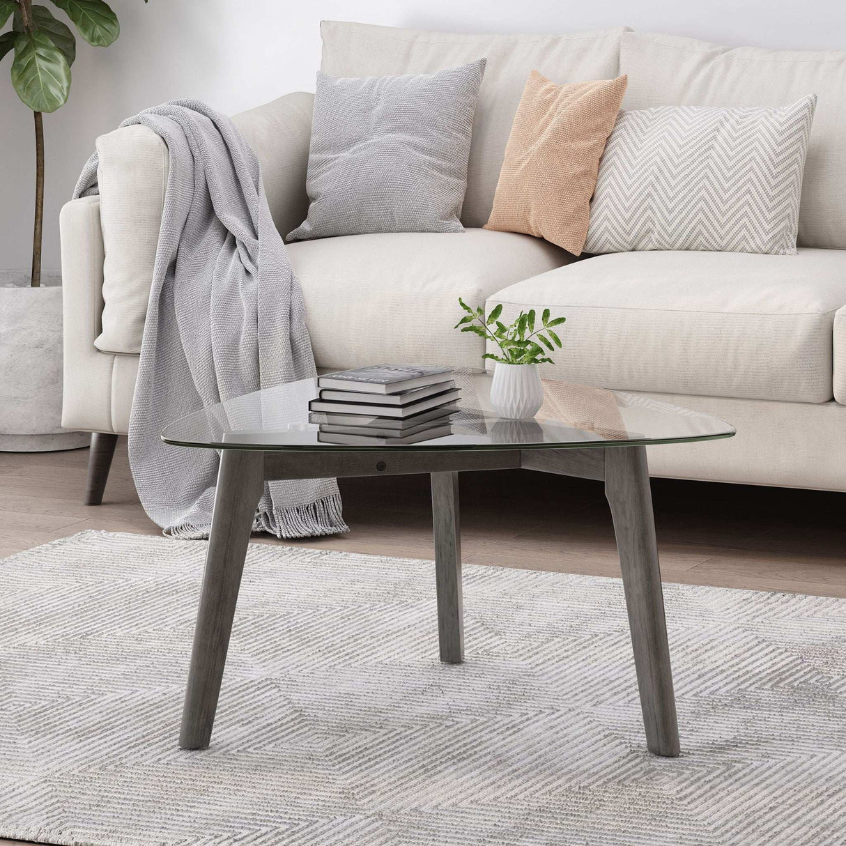 Modern Coffee Table With Wood Construction And Compact Design