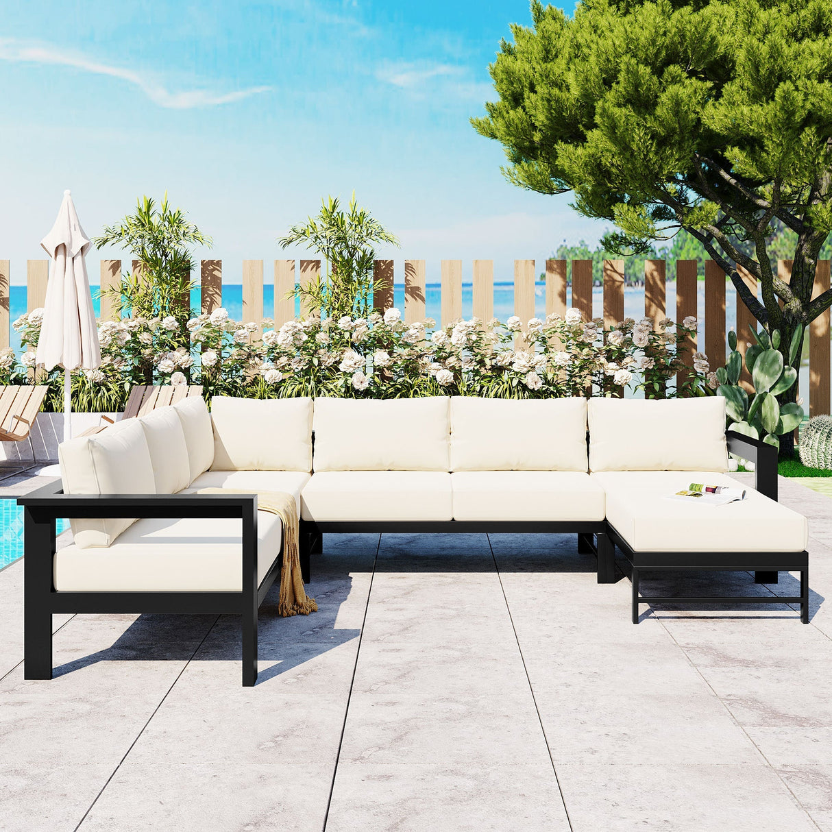U-Style U-Shaped Outdoor Sectional Sofa Set