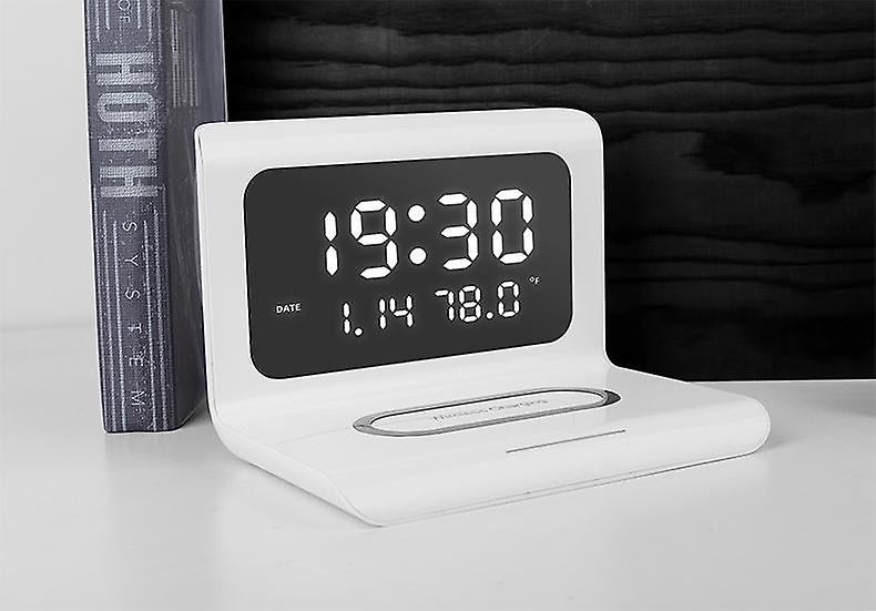 Alarm Clock with 10W Wireless Charging and LED Display