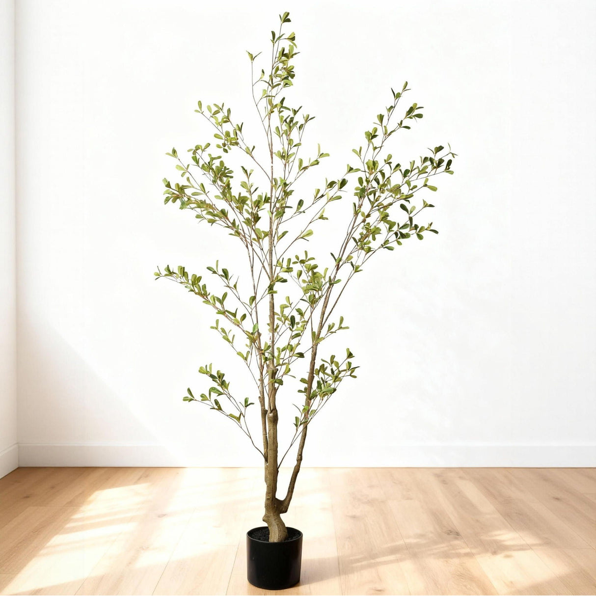 Lifelike Artificial Olive Tree with Plastic Pot for Home Living Room Decor