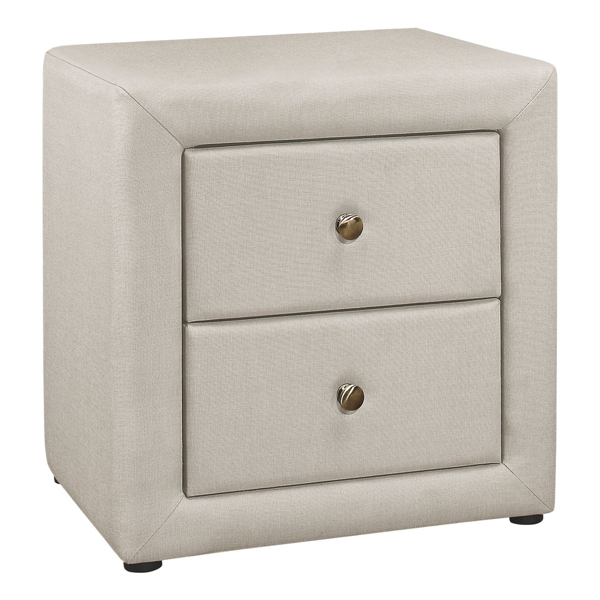 Nightstand with Storage Drawer, Upholstered, Transitional