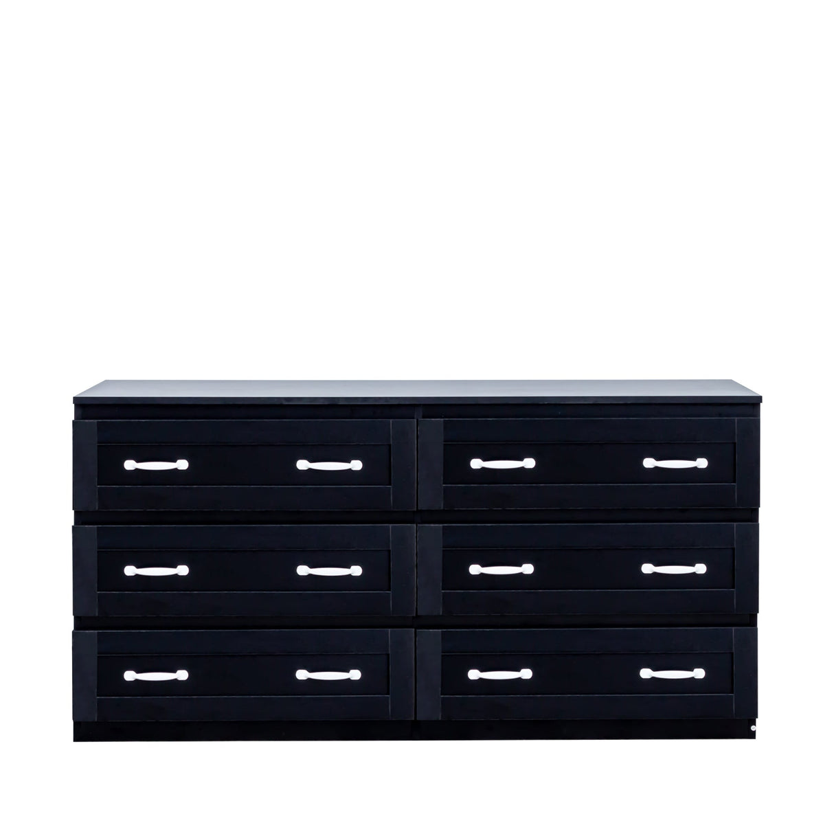 Modern Black Side Cabinet with 6 Drawers