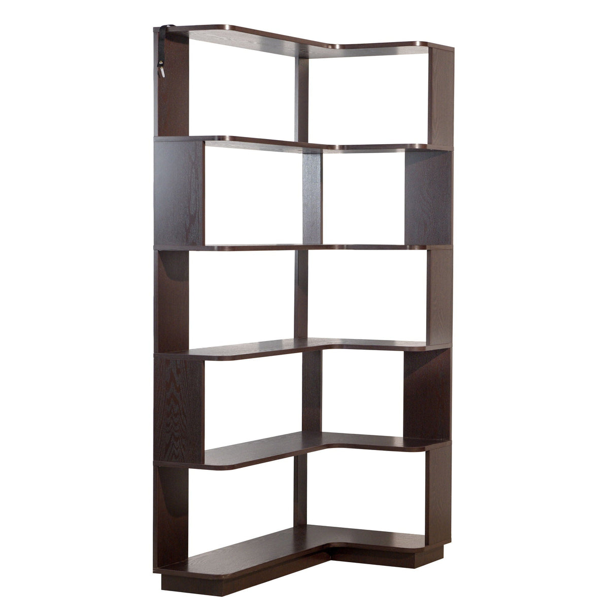 Ox Blood L-Shaped Freestanding Corner Bookshelf