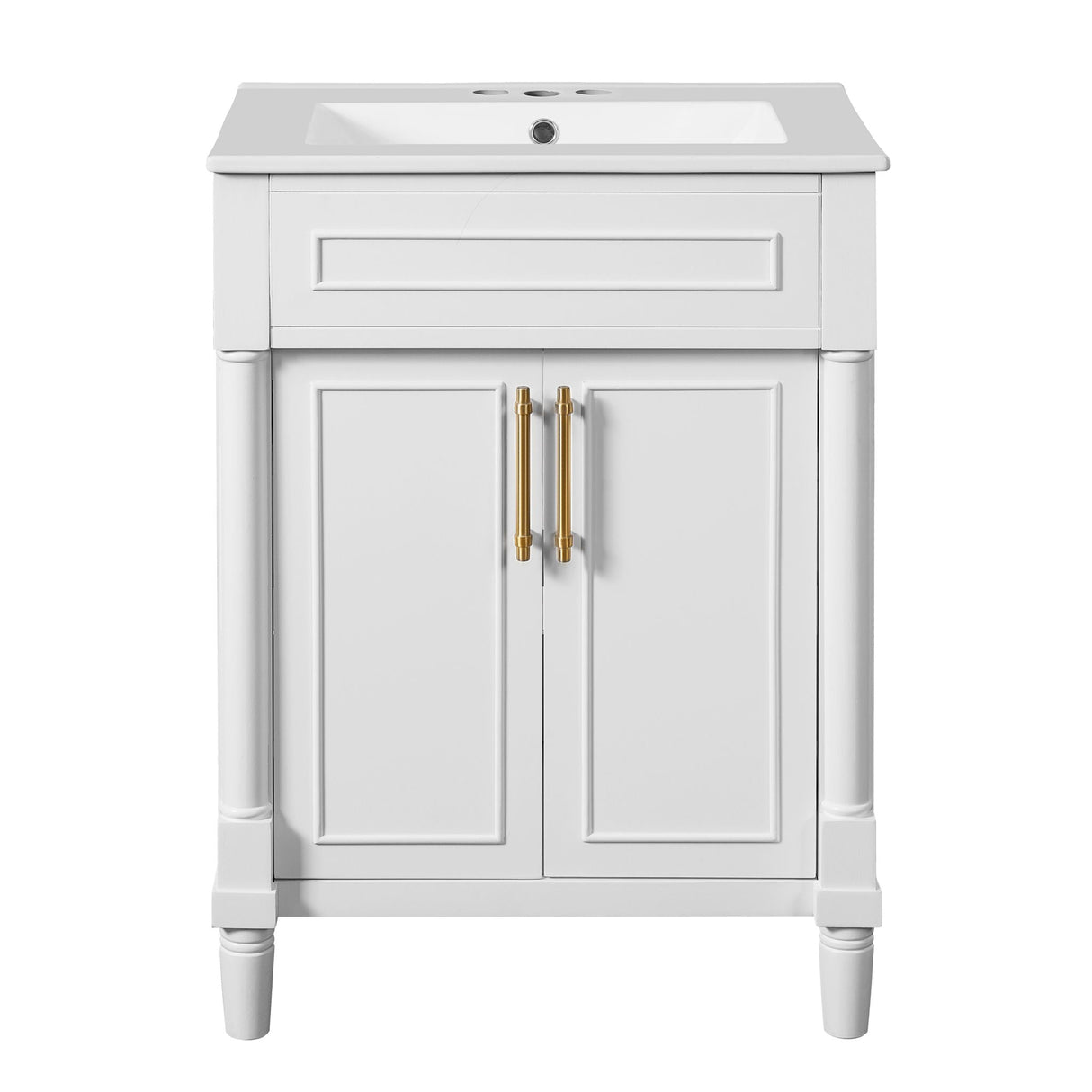 Bathroom Vanity with Integrated Sink and 2-Door Cabinet