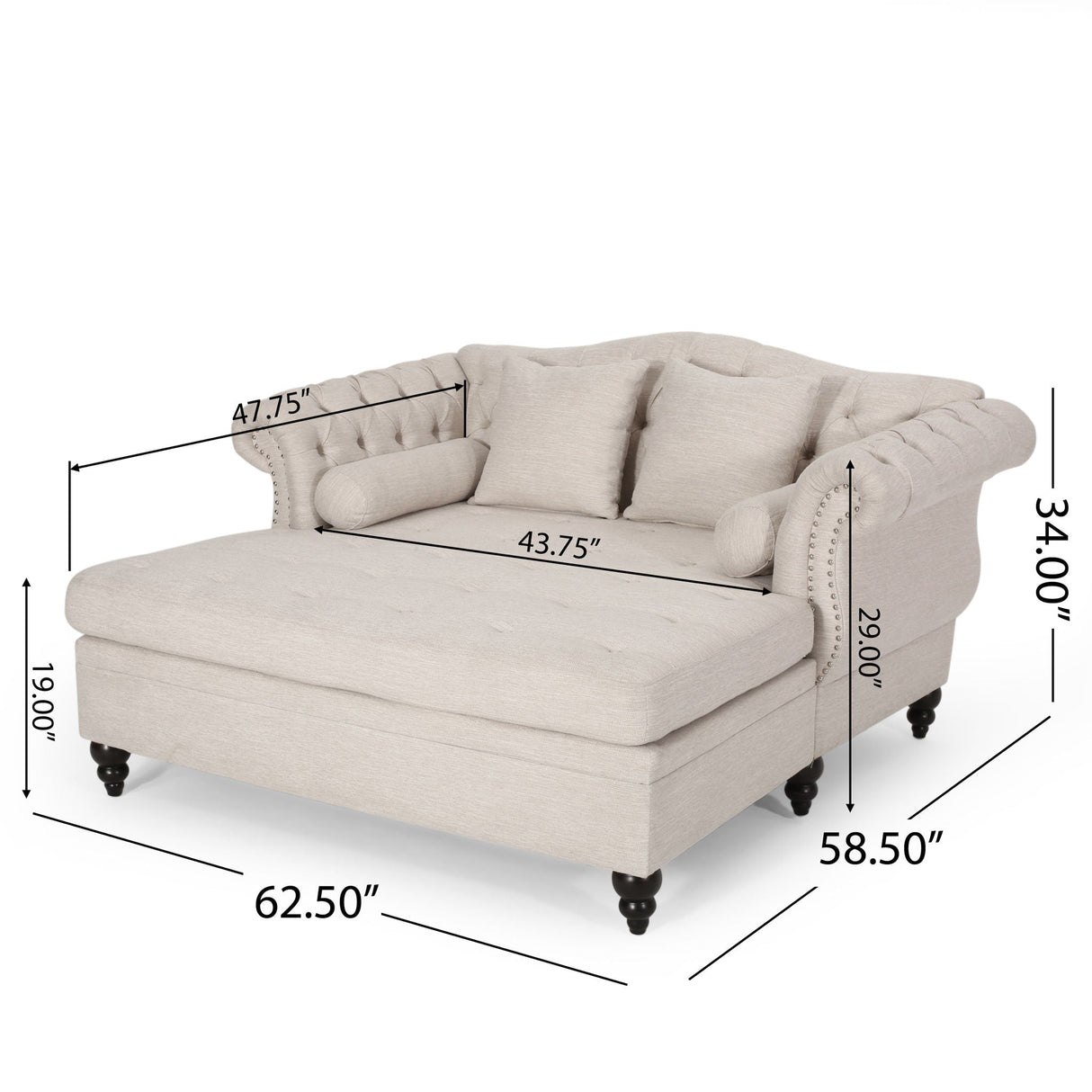 Noble House Loveseat Chaise Lounge