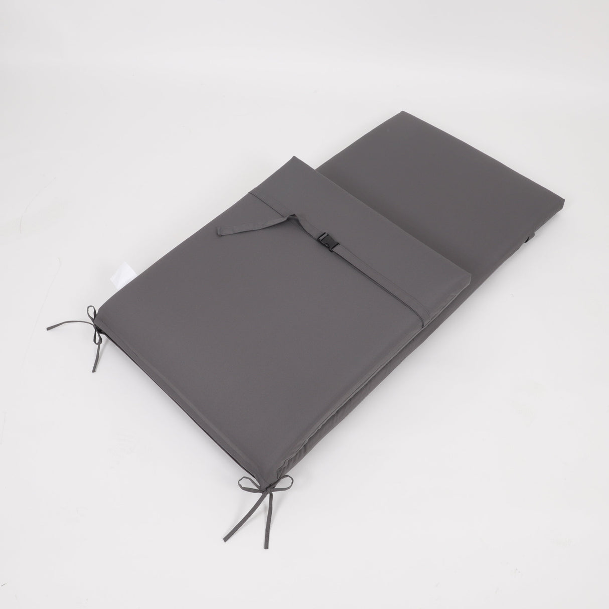 2-Piece Outdoor Chaise Lounge Cushion Set, Grey