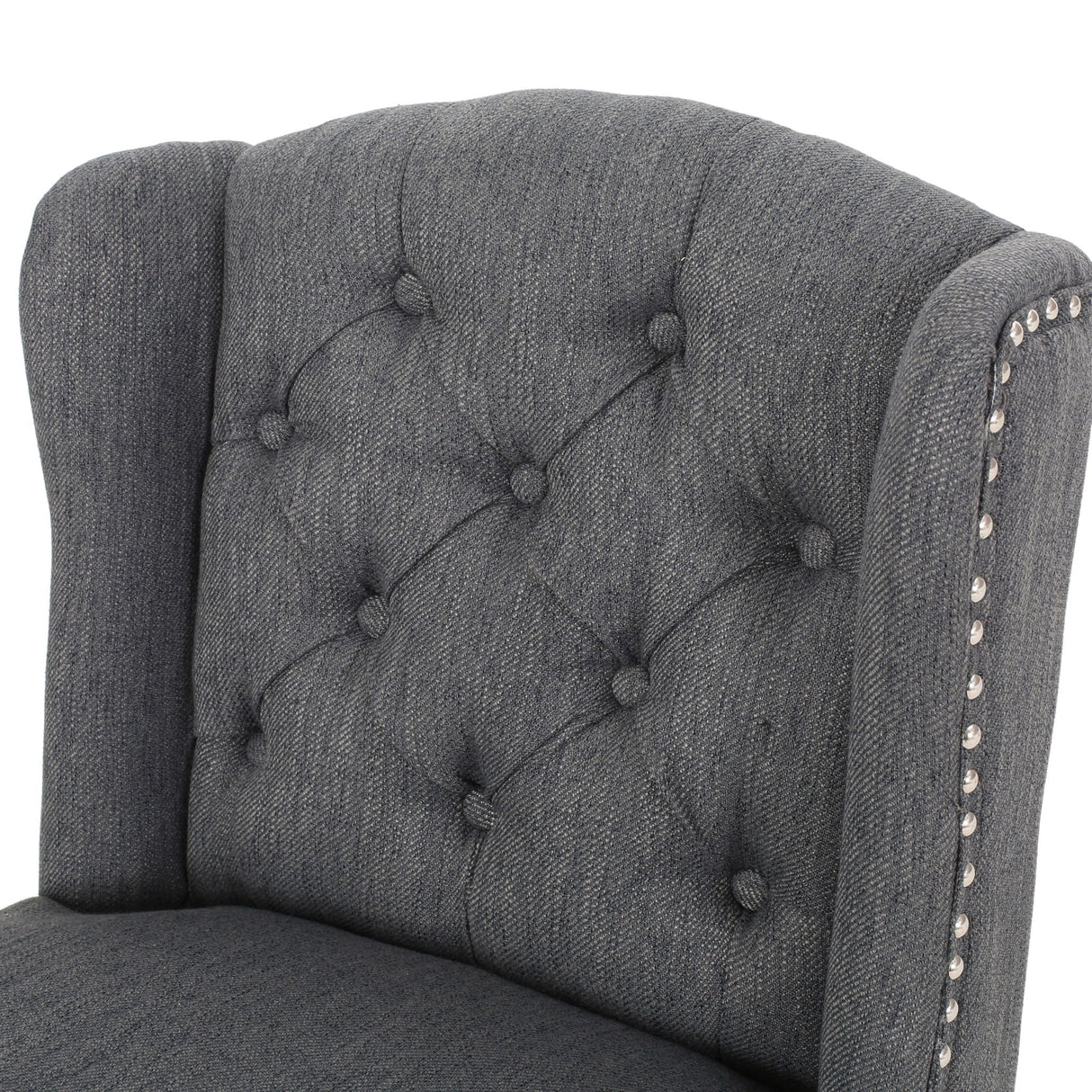 Vienna - Fabric Tufted Counter Stool With Nailhead Accents (Set of 2)