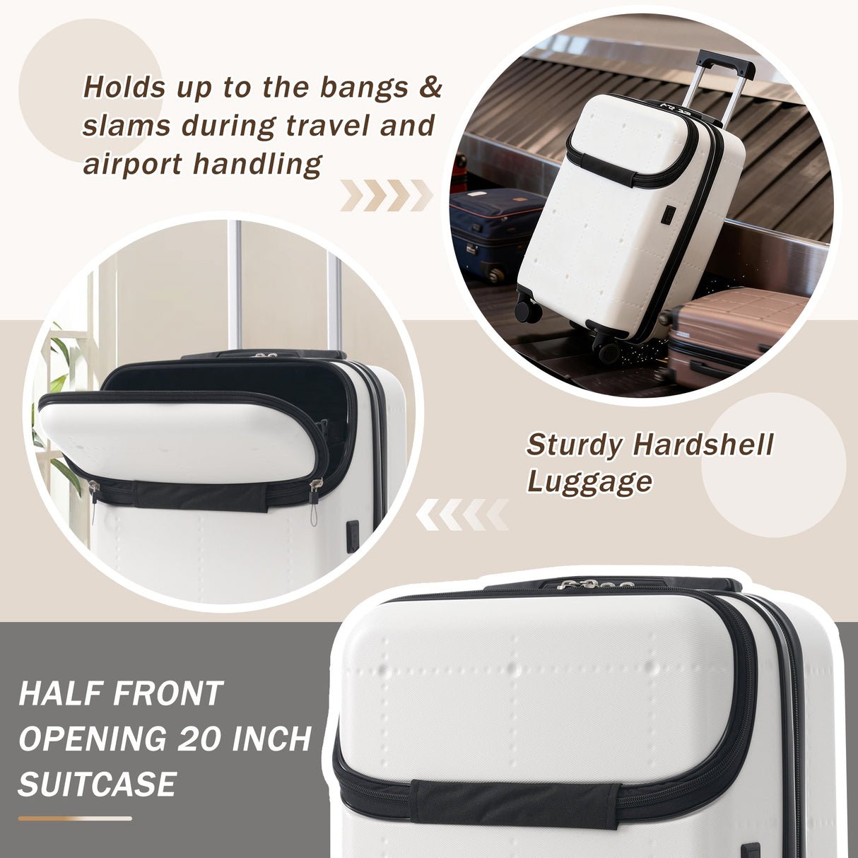 5 Piece Hardside Luggage Set with USB Port