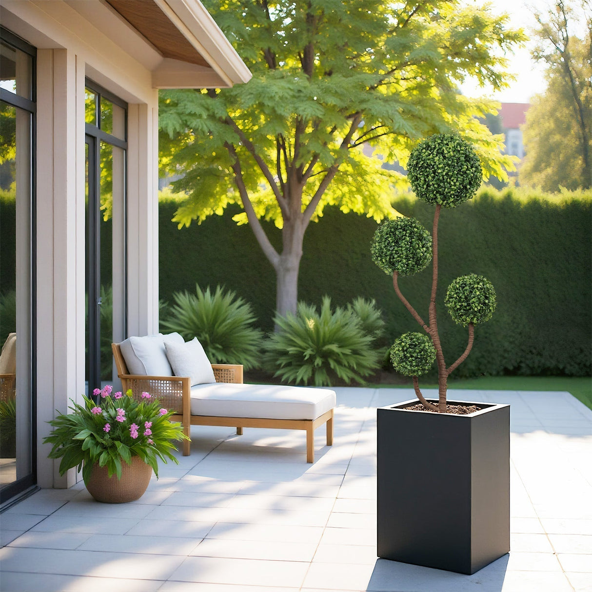 4FT Tall Artificial Boxwood Topiary Tree