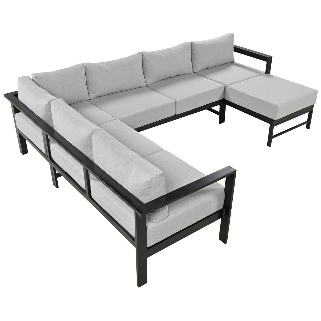 Modular U-Shaped Aluminum Outdoor Sofa Set