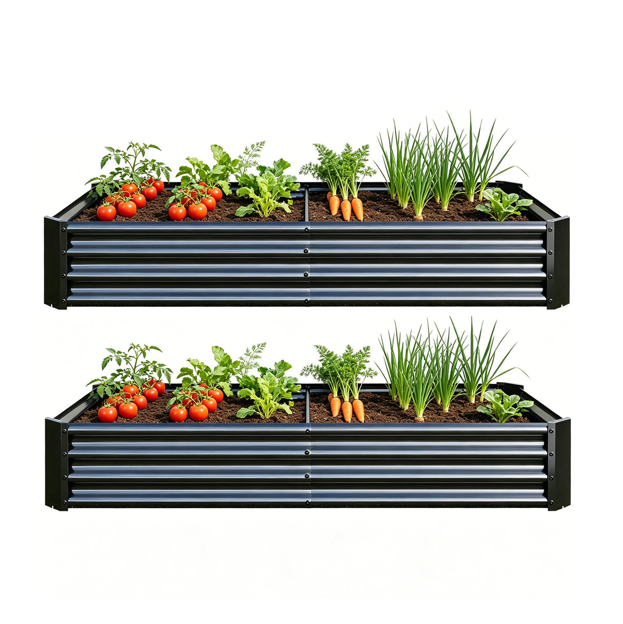 2-Piece Metal Garden Pots & Planters Set
