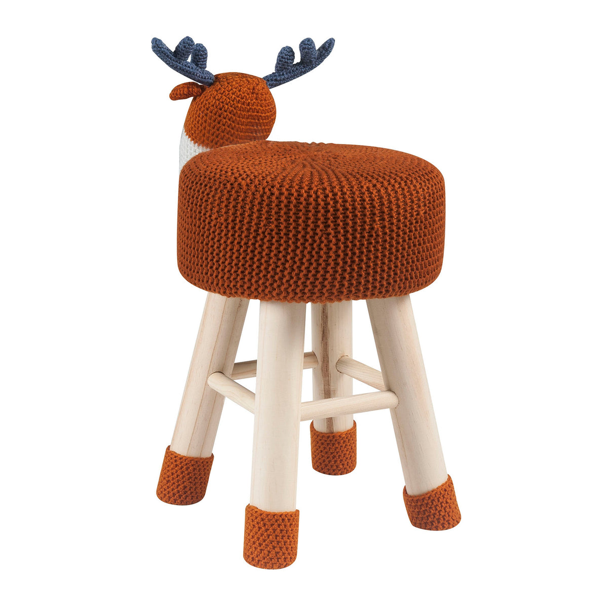 Animal Ottoman Stool - Polyester Upholstered Cute Deer Foot Stool