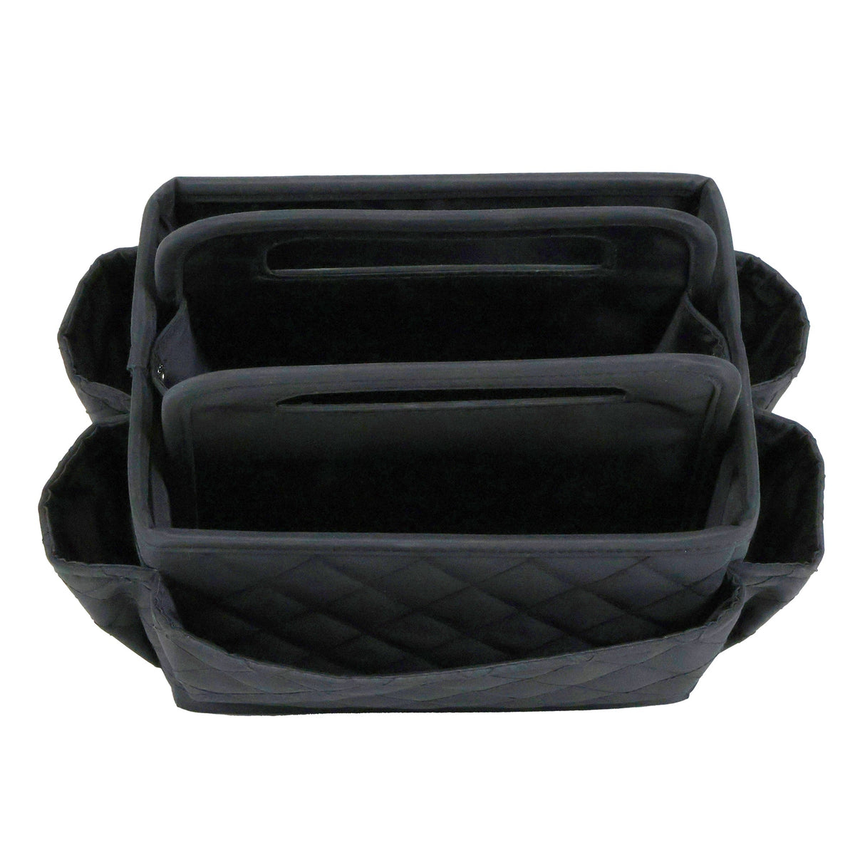 Everything Mary Collapsible Desktop Craft Caddy, Black Quilted – Polyester Craft & Art Supply Organizer with 12 Storage Compartments