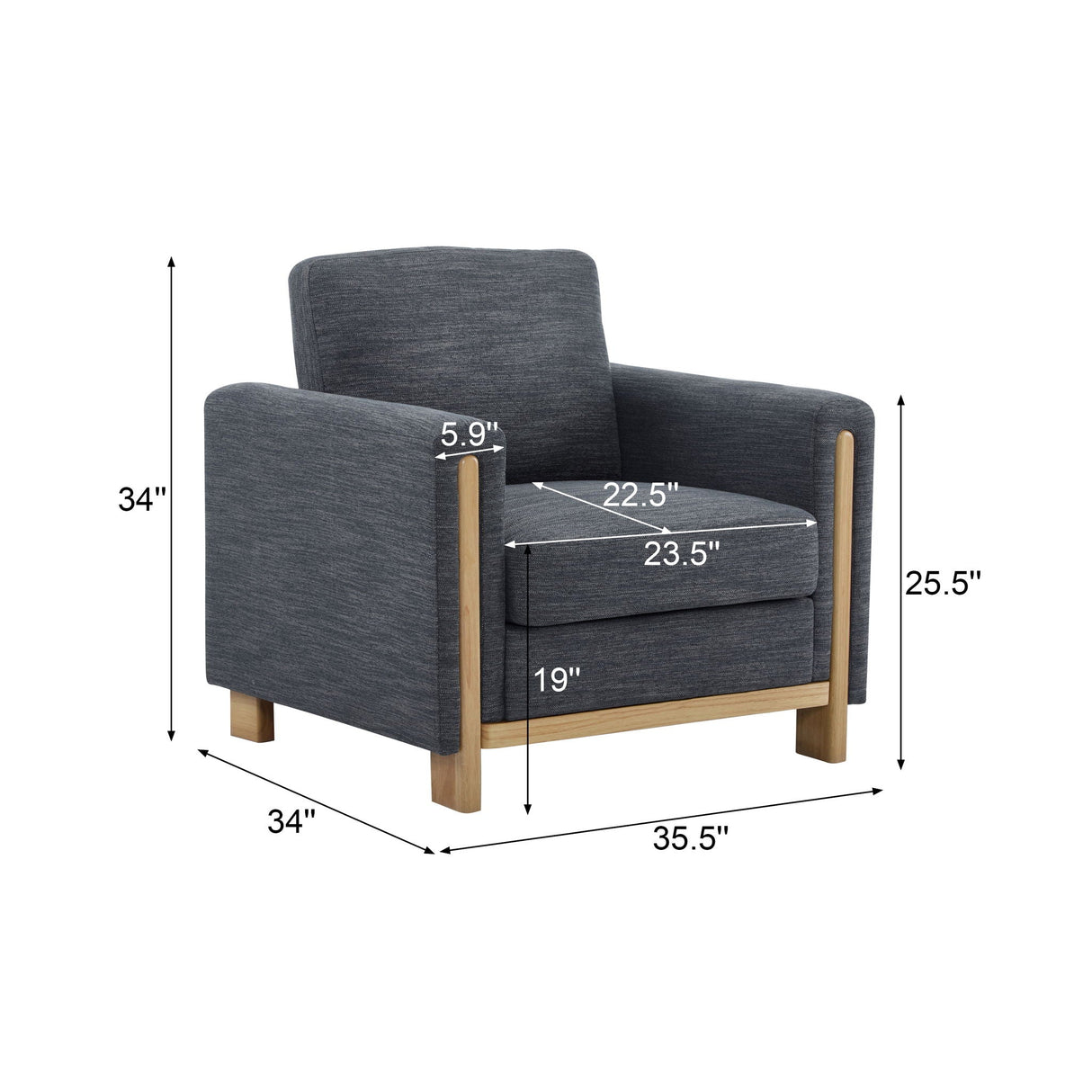 Harmonia - Classic Fabric Upholstered Armchair With Rubber Wood Frame