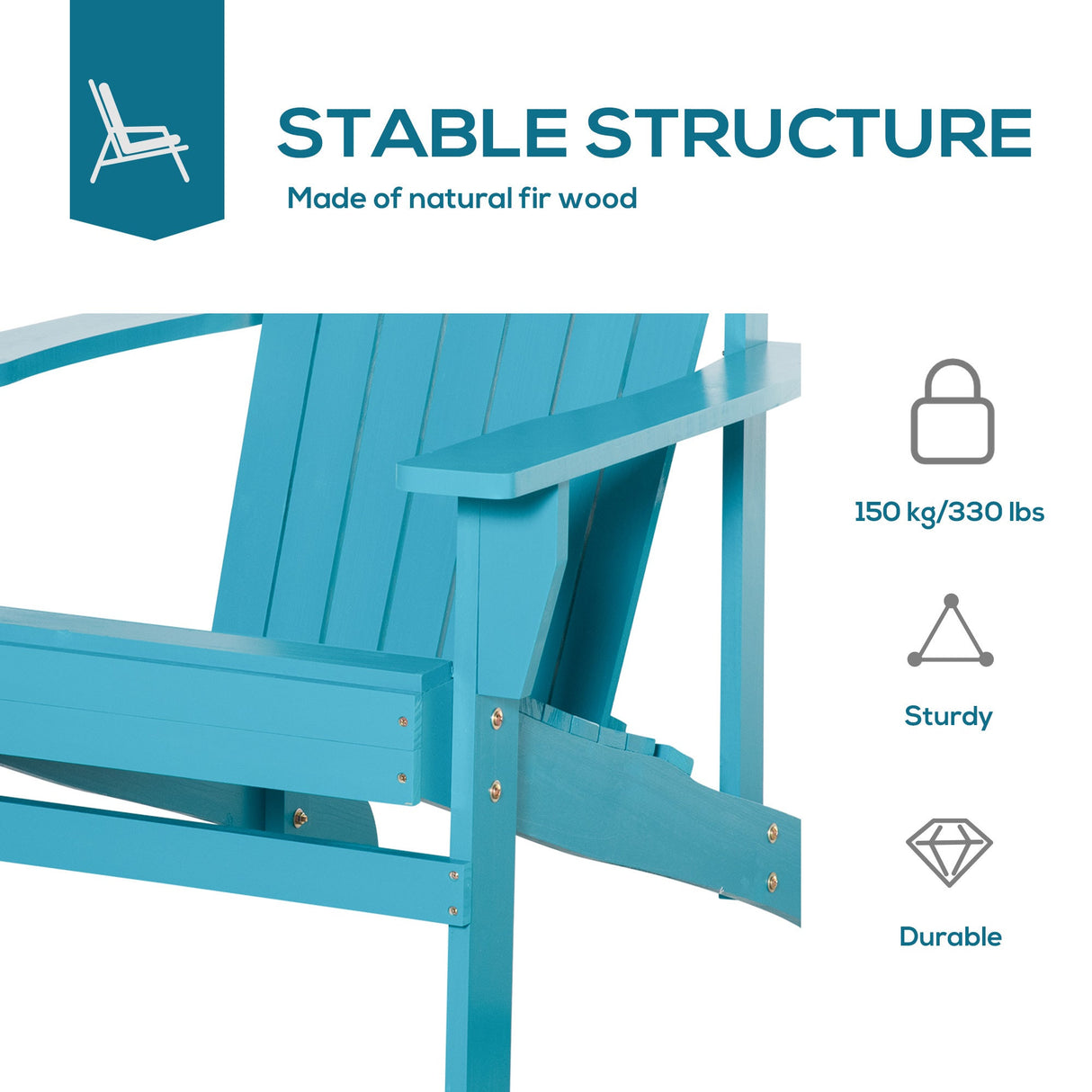 Classic Wood Adirondack Chair with Cupholder