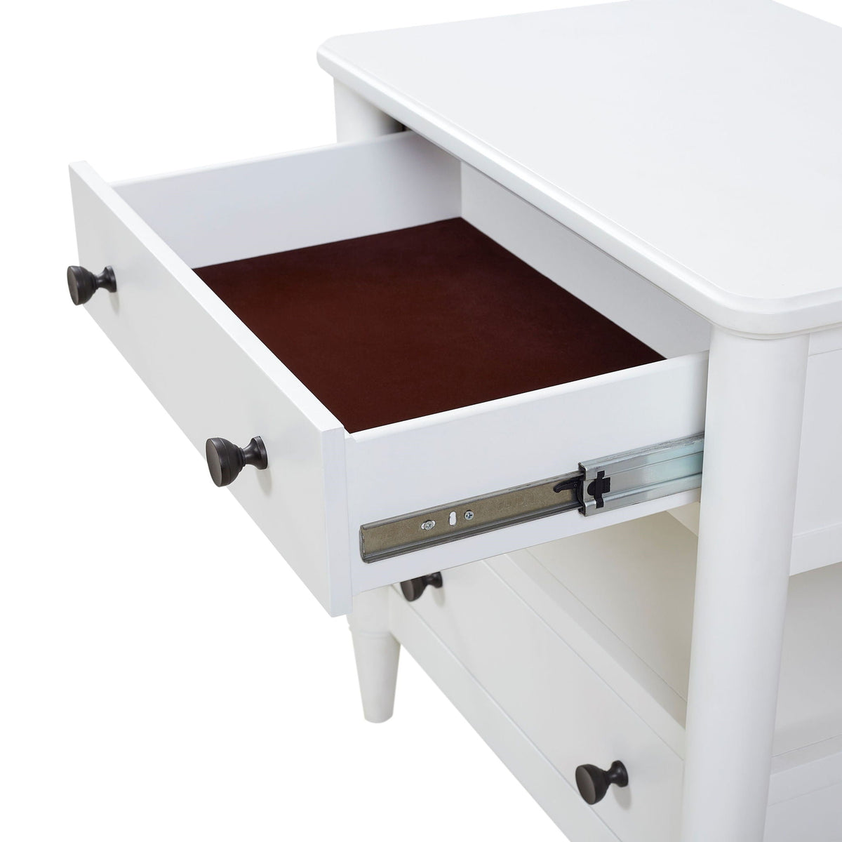 Open Nightstand With 2 Drawers