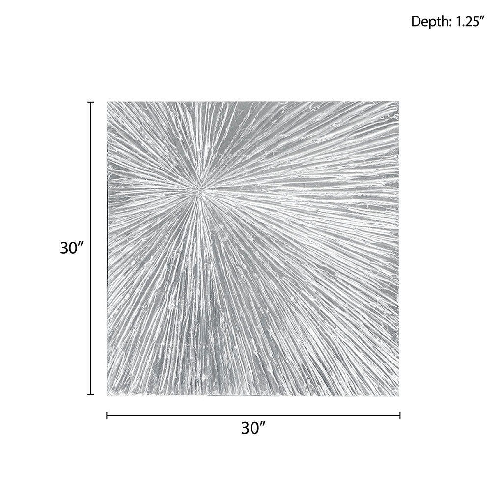 Silver Luster™ — Signature Sunburst Hand-Painted Dimensional Resin Wall Art