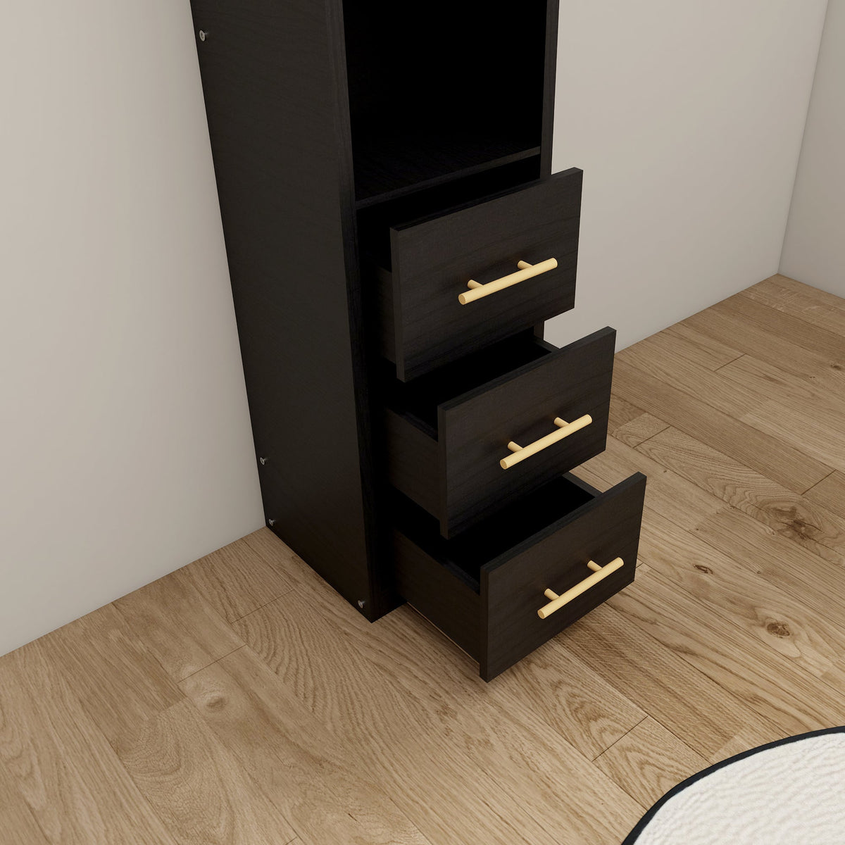 85.04" Tall Storage Cabinet with Drawer and Shelves