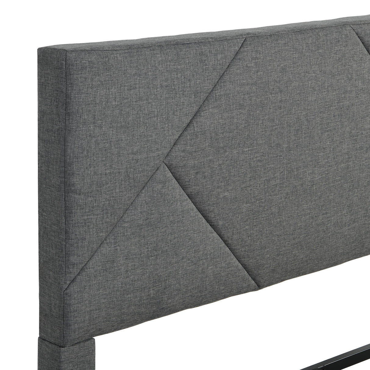 Upholstered Platform Bed Frame With Headboard, Wood Slat Support