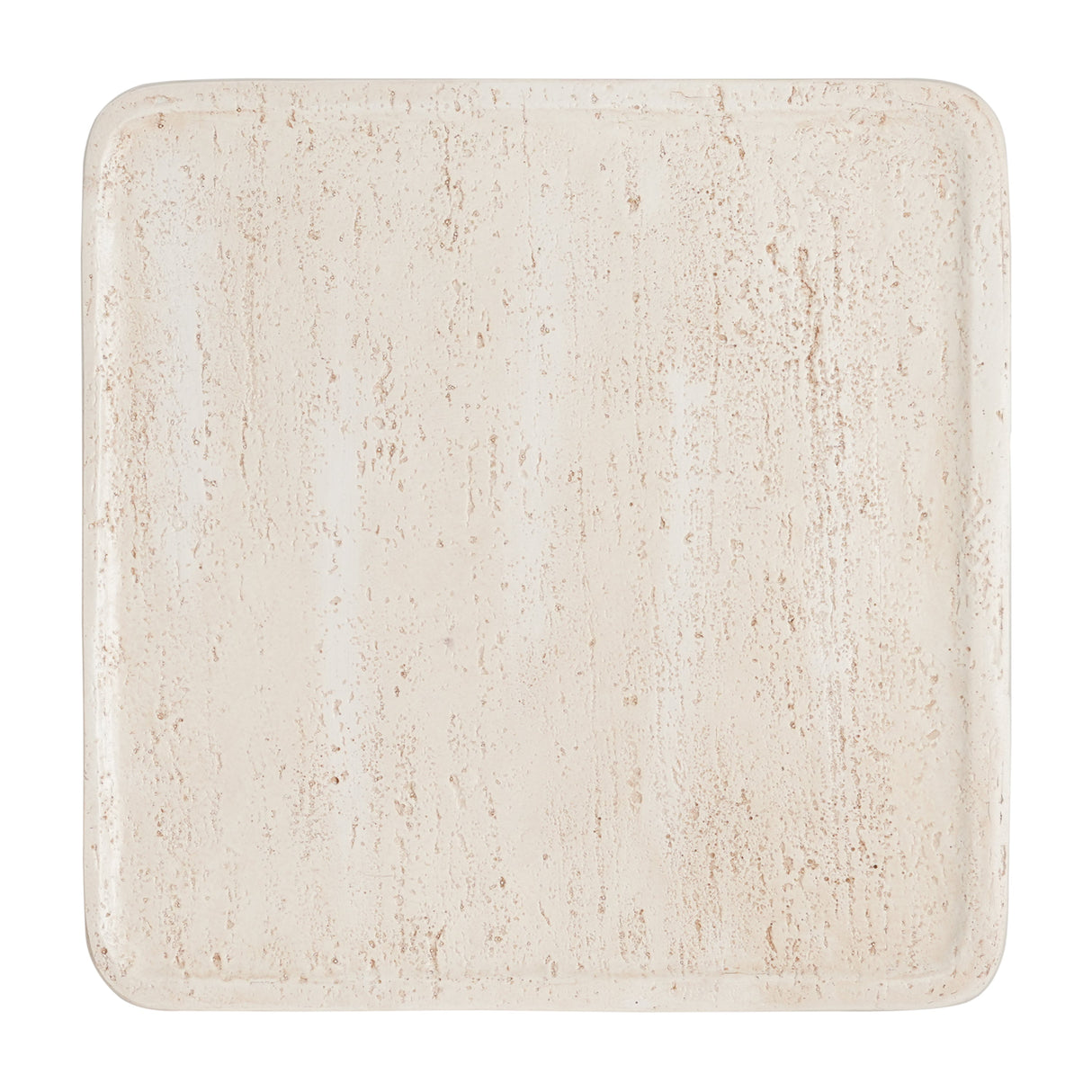 Daphne Outdoor Patio MGO Side Table Beige Travertine Finish