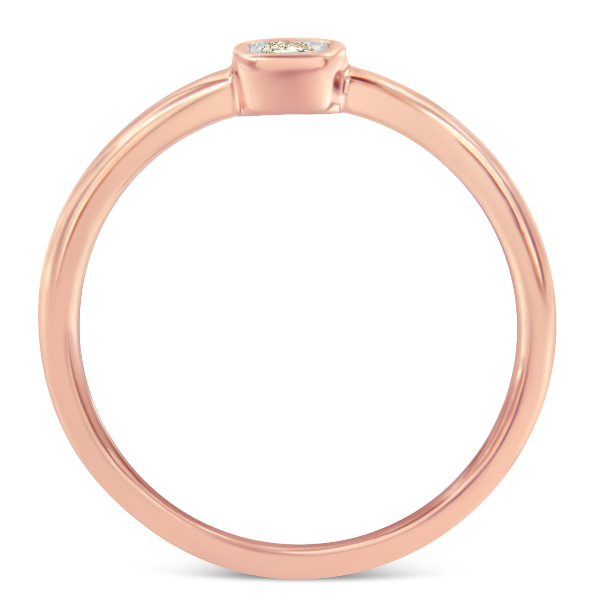 14K Rose Gold Plated .925 Sterling Silver 1/20 Carat Diamond Square Cushion-Shaped Miracle Set Petite Fashion Promise Ring (J-K Color, I1-I2 Clarity) - Size 6