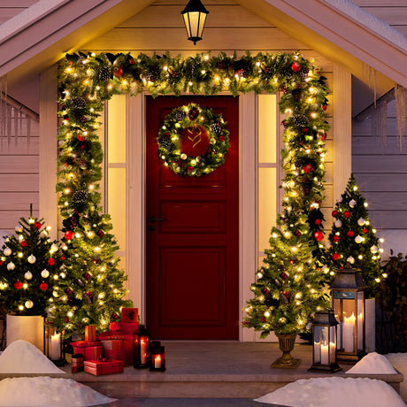 The-4-Piece-Pre-Lit-Evergreen-Holiday-Collection-4-Piece-Set-Christmas-Tree