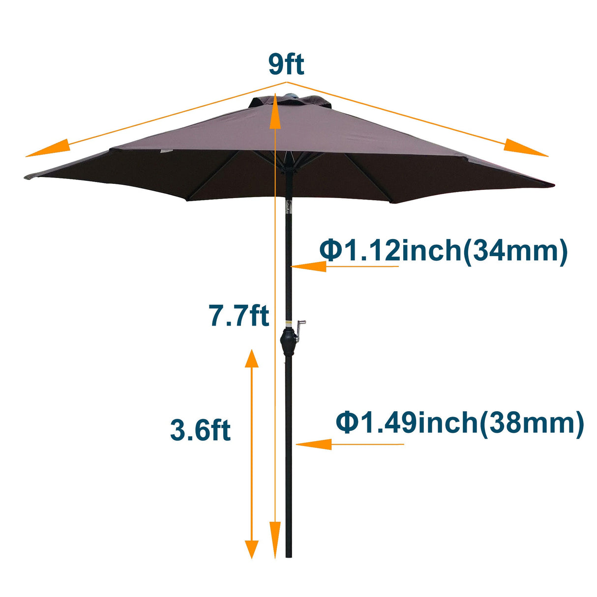 9FT Umbrella Chocolate