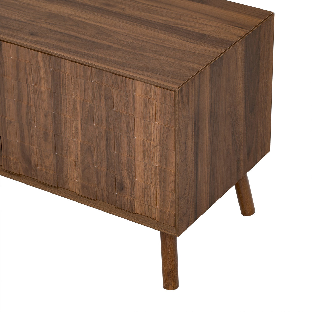 70inch Modern TV Stand for TVs up to 80 Inches with Walnut Legs