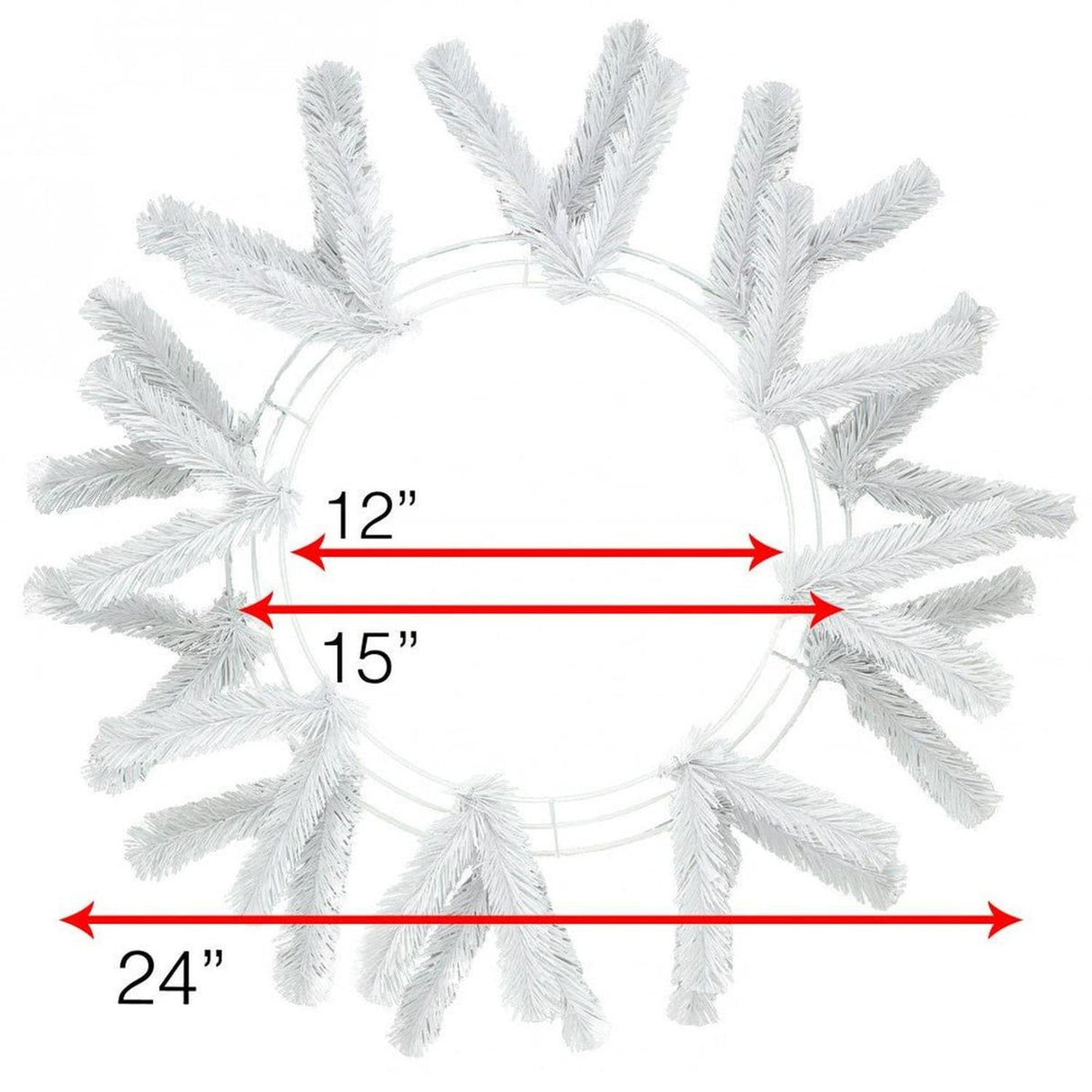 15-24" Work Wreath Form: White