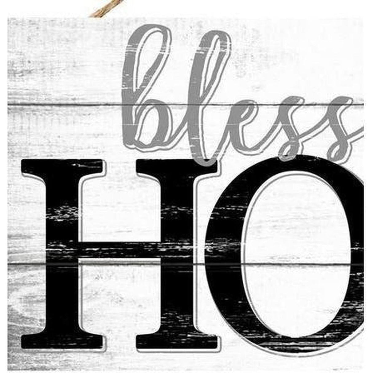 15" Wooden Sign: White Bless This Home