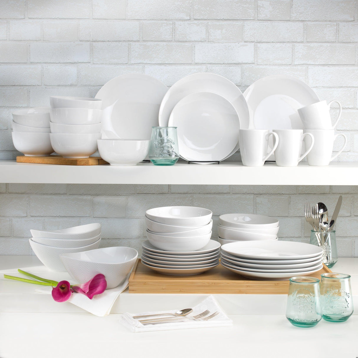 Euro-Ceramica-Home-White-Essential-16-Piece-Double-Bowl-Dinnerware-Set,-Service-for-4-Dinnerware-Sets
